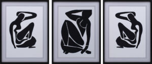 Set of 3 Black Nude